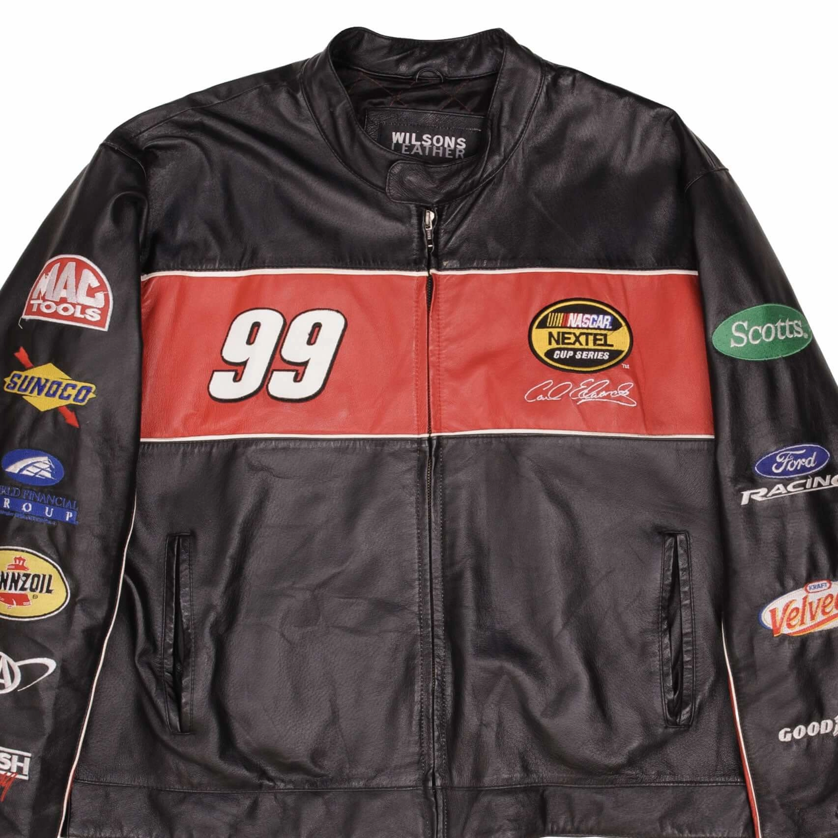 VINTAGE NASCAR CARL EDWARDS #99 LEATHER JACKET 2000S SIZE XL Urban Gear