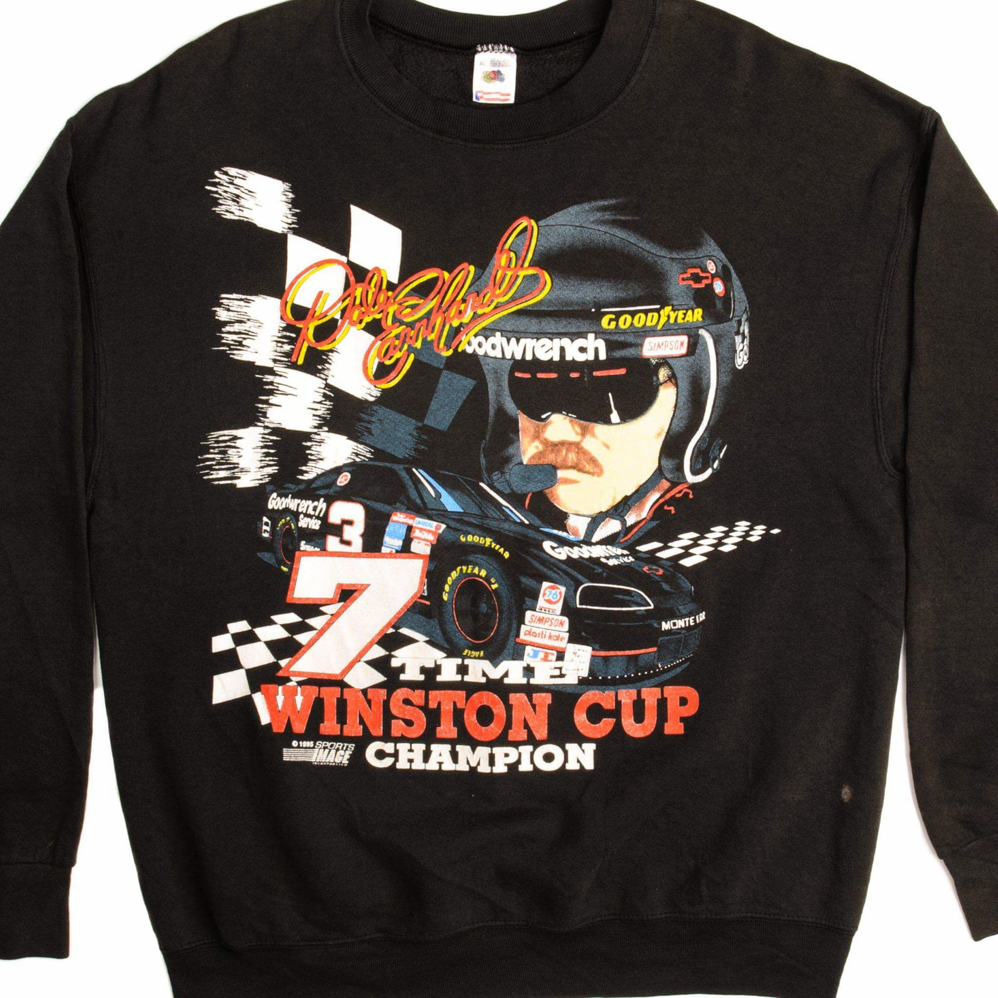 Functional Features VINTAGE NASCAR DALE EARNHARDT SWEATSHIRT 1995 SIZE XL MADE IN USA