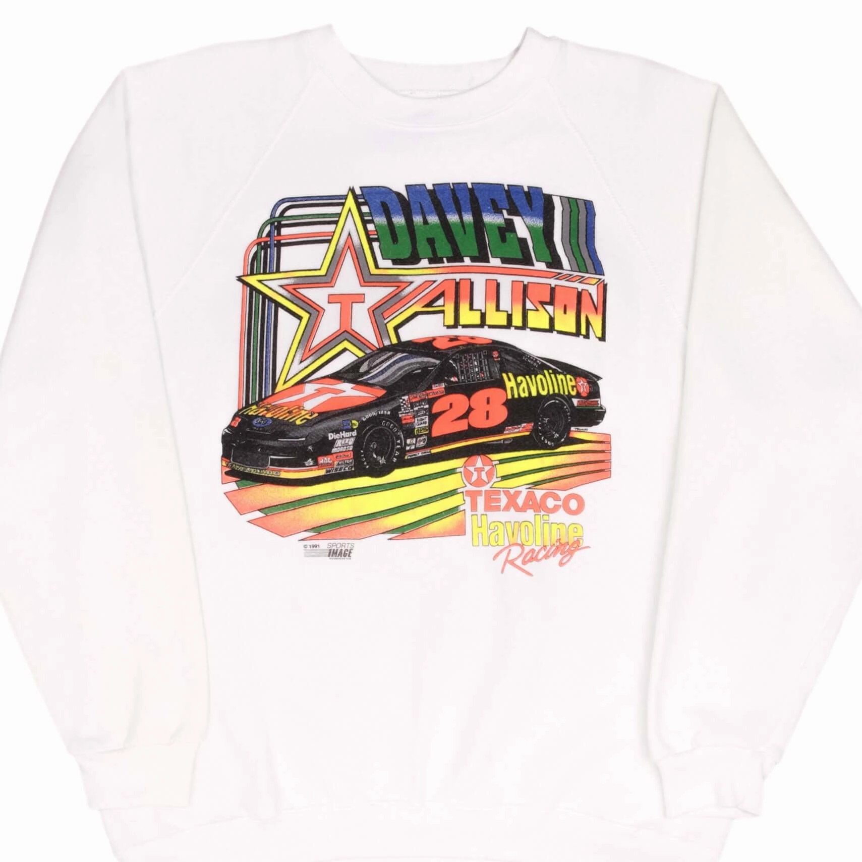 Running Top VINTAGE NASCAR DAVEY ALLISON 1991 SWEATSHIRT SIZE XL MADE IN USA