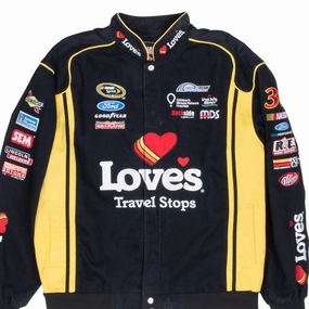 Secure Storage Compartments floral VINTAGE NASCAR DAVID GILLILAND JH JEFF HAMILTON RACING JACKET 2000S XL