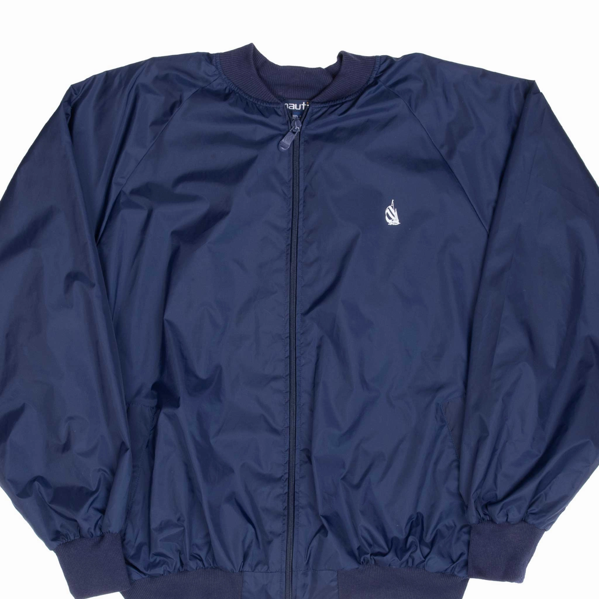adults VINTAGE NAUTICA BLUE WINDBREAKER BOMBER JACKET 1990S LARGE