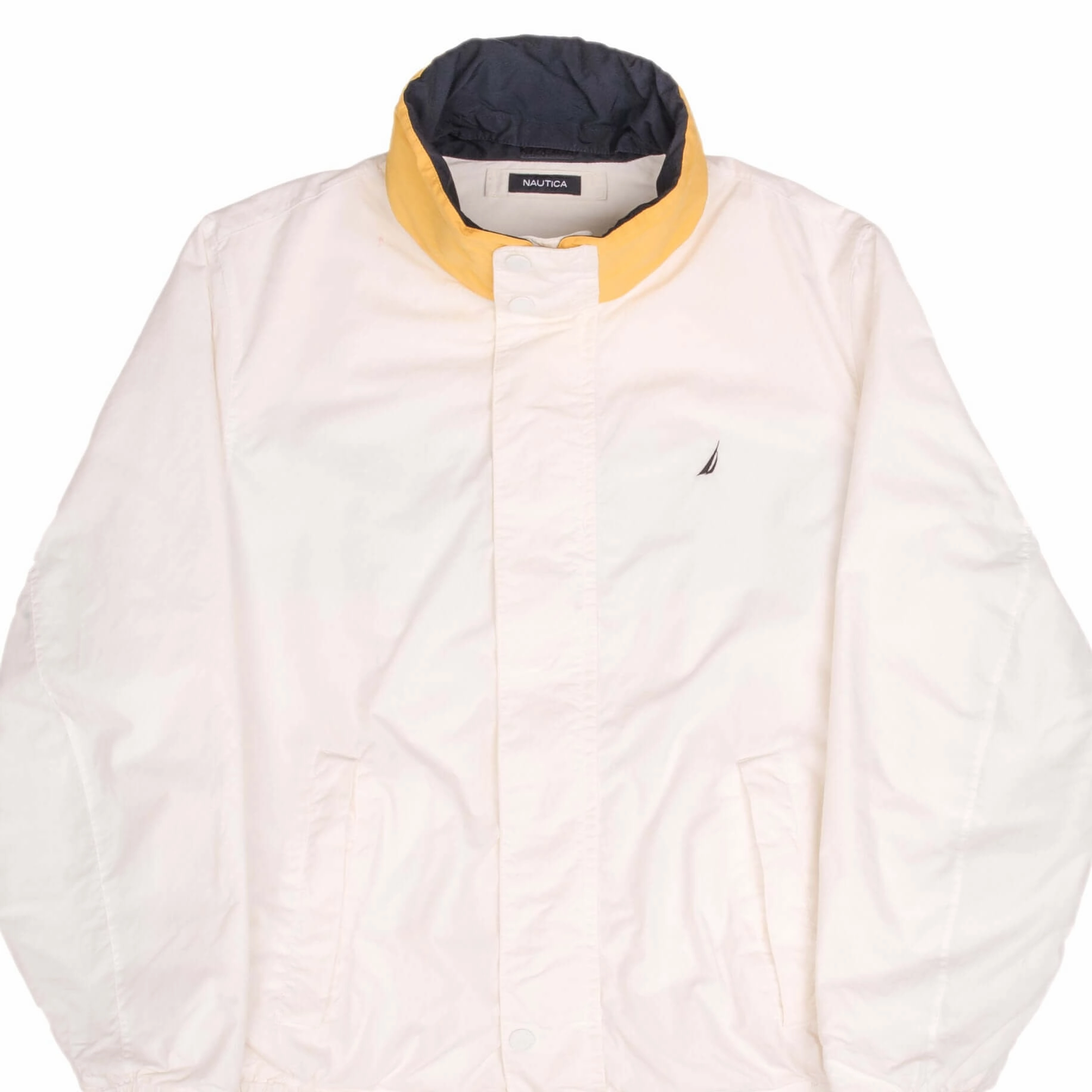 Button VINTAGE NAUTICA WHITE REVERSIBLE WINDBREAKER JACKET 1990S SIZE XL