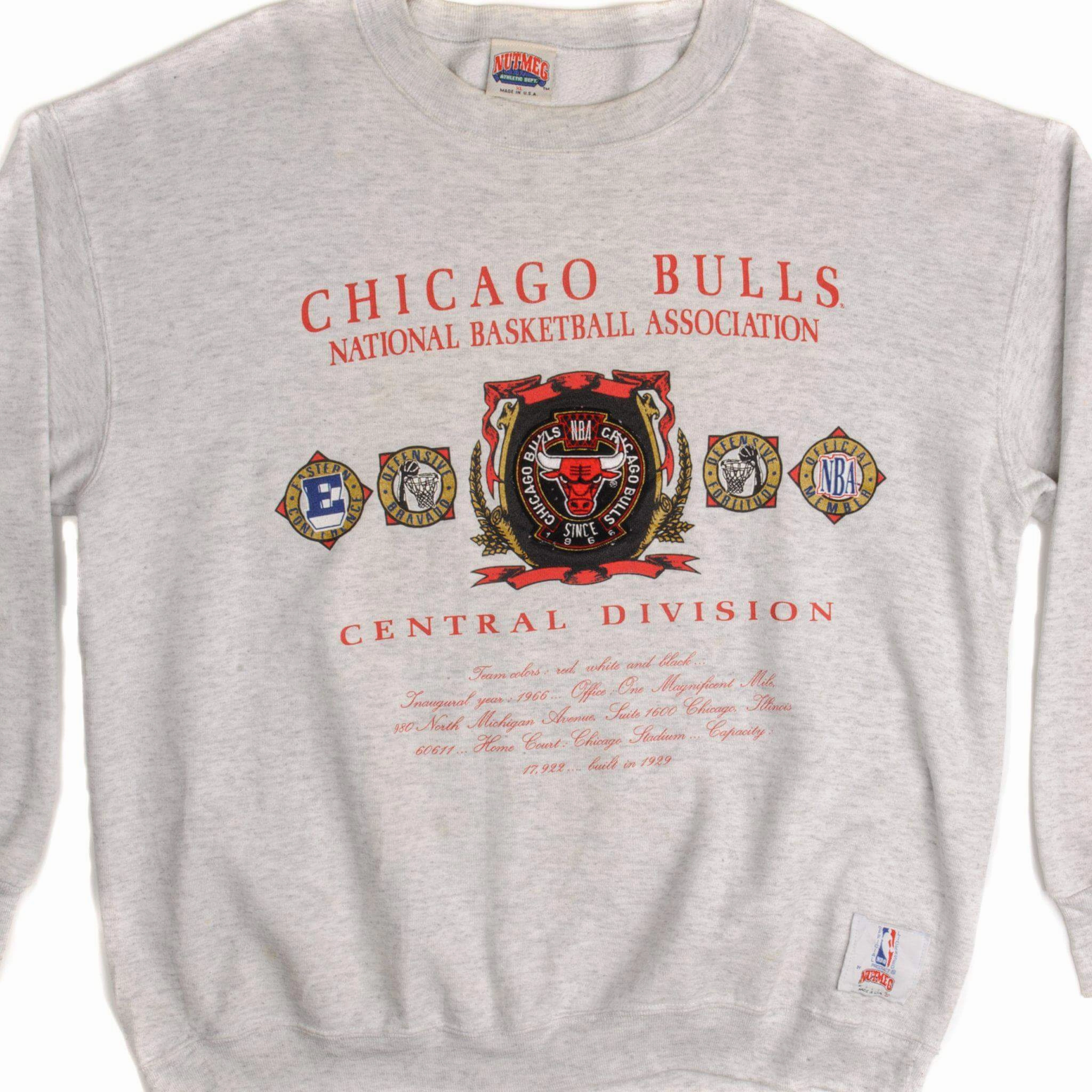 Fitted Shape Trendy Comfort VINTAGE NBA CHICAGO BULLS SWEATSHIRT SIZE XL MADE IN USA 1990s