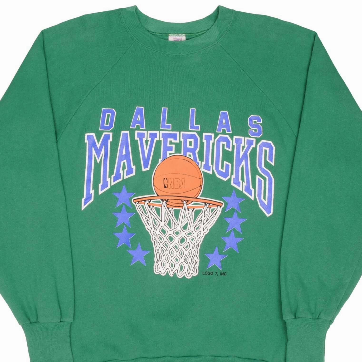 Cotton Blend VINTAGE NBA DALLAS MAVERICKS SWEATSHIRT EARLY 1990S LARGE MADE IN USA