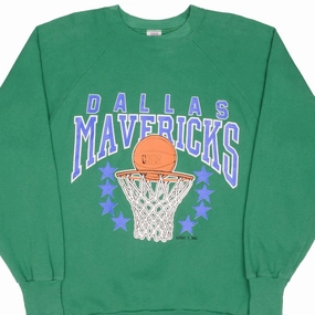 Cotton Blend VINTAGE NBA DALLAS MAVERICKS SWEATSHIRT EARLY 1990S LARGE MADE IN USA