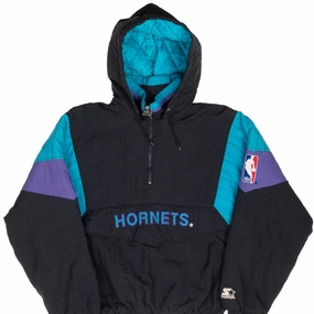 Ergonomic Paneling Urban Travel VINTAGE NBA STARTER CHARLOTTE HORNETS PULLOVER HEAVY WINDBREAKER JACKET 1990S XL