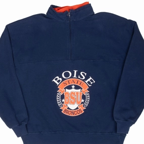 Fashion Piece VINTAGE NCAA BSU QUARTER ZIP SWEATSHIRT 1990S LARGE MADE IN USA
