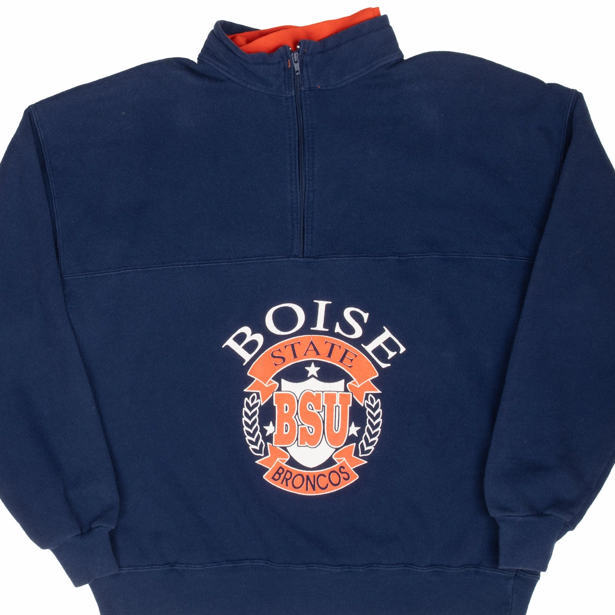 Fashion Piece VINTAGE NCAA BSU QUARTER ZIP SWEATSHIRT 1990S LARGE MADE IN USA