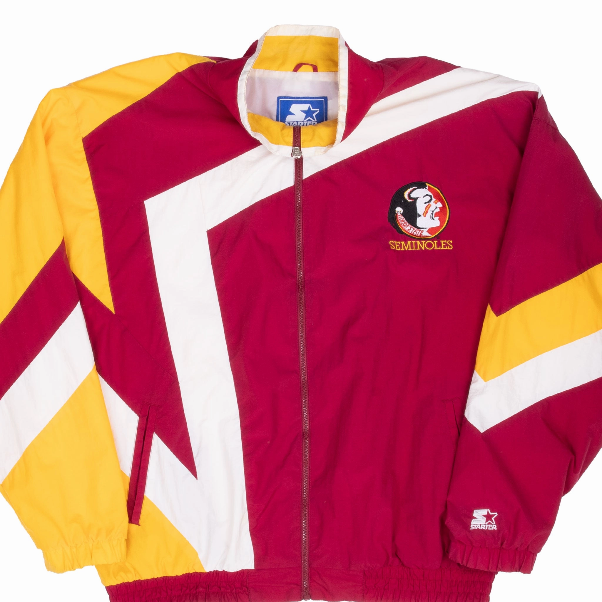 VINTAGE NCAA FSU FLORIDA STATE SEMINOLES STARTER WINDBREAKER JACKET 1990S XL Reversible Protection hunters