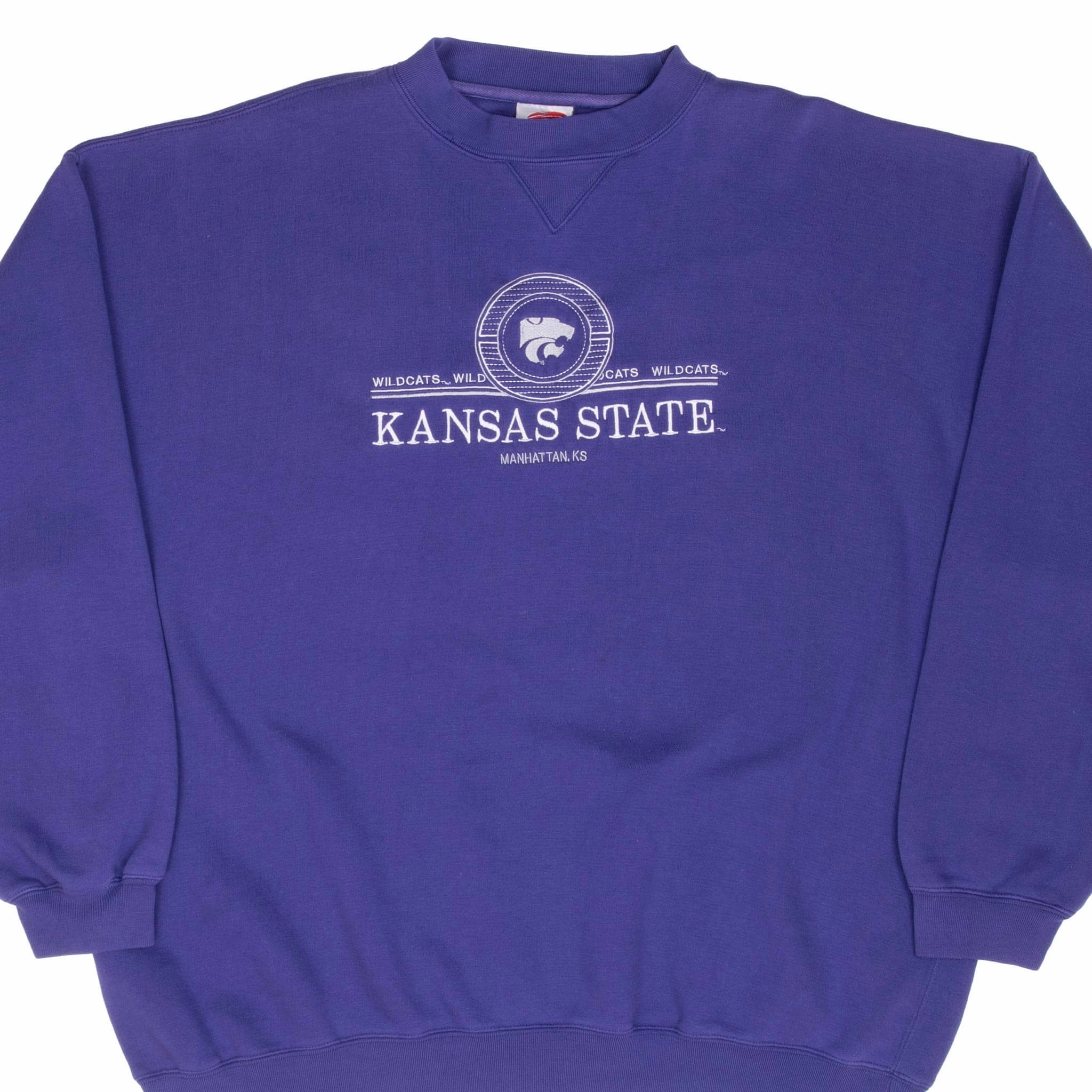 Logo Design product tweed warmth VINTAGE NCAA KANSAS STATE WILCATS PURPLE SWEATSHIRT 1990S 2XL