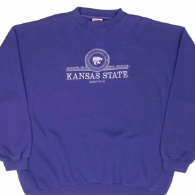 Logo Design product tweed warmth VINTAGE NCAA KANSAS STATE WILCATS PURPLE SWEATSHIRT 1990S 2XL