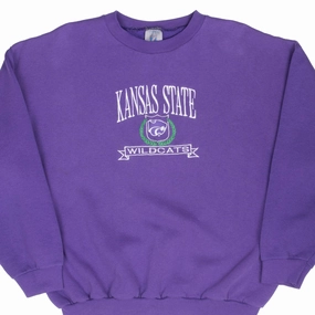 product thermal lining insulation VINTAGE NCAA KANSAS STATE WILDCATS PURPLE SWEATSHIRT 1990S XL