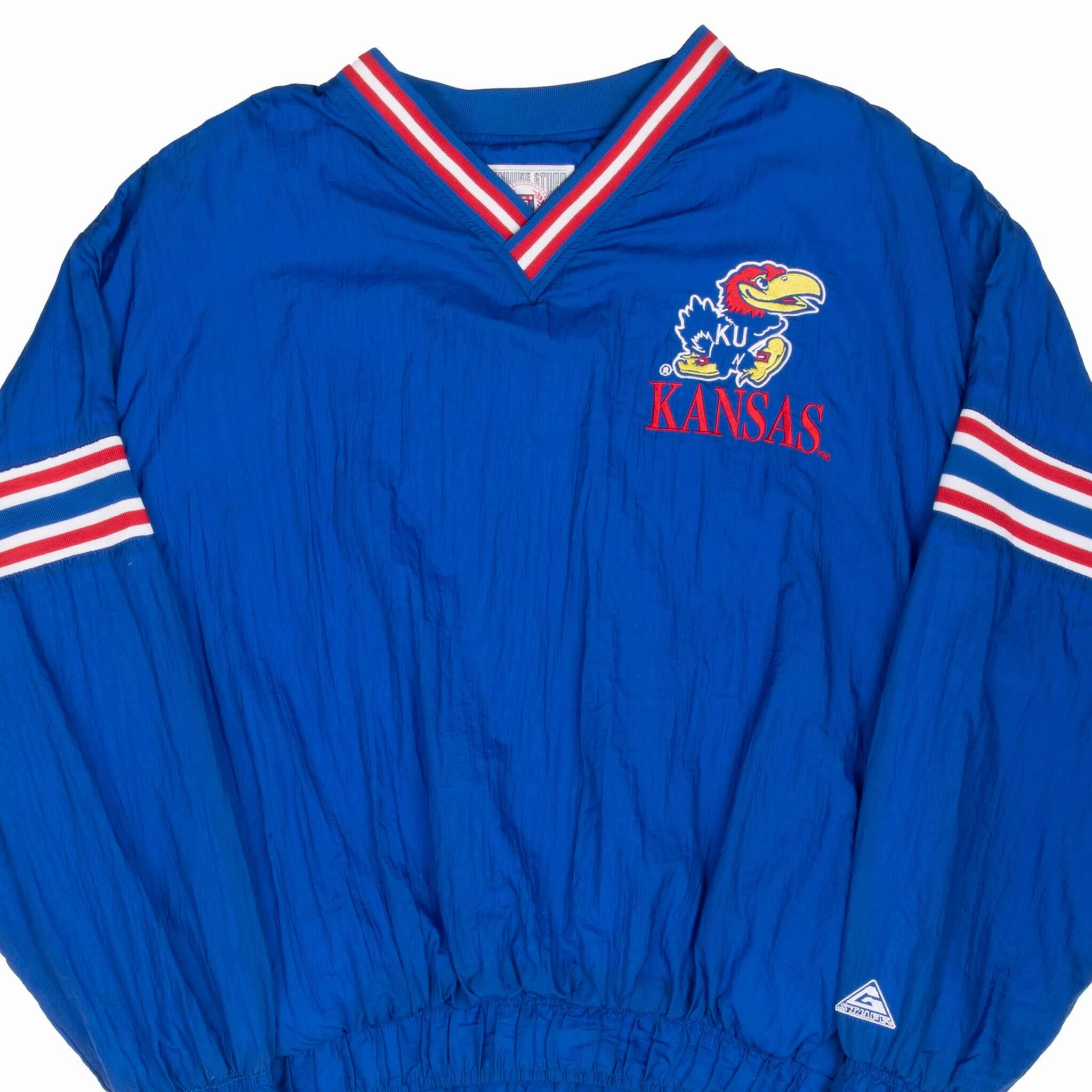 Active Lifestyle VINTAGE NCAA KANSAS UNIVERSITY PULLOVER WINDBREAKER JACKET 1990S LARGE