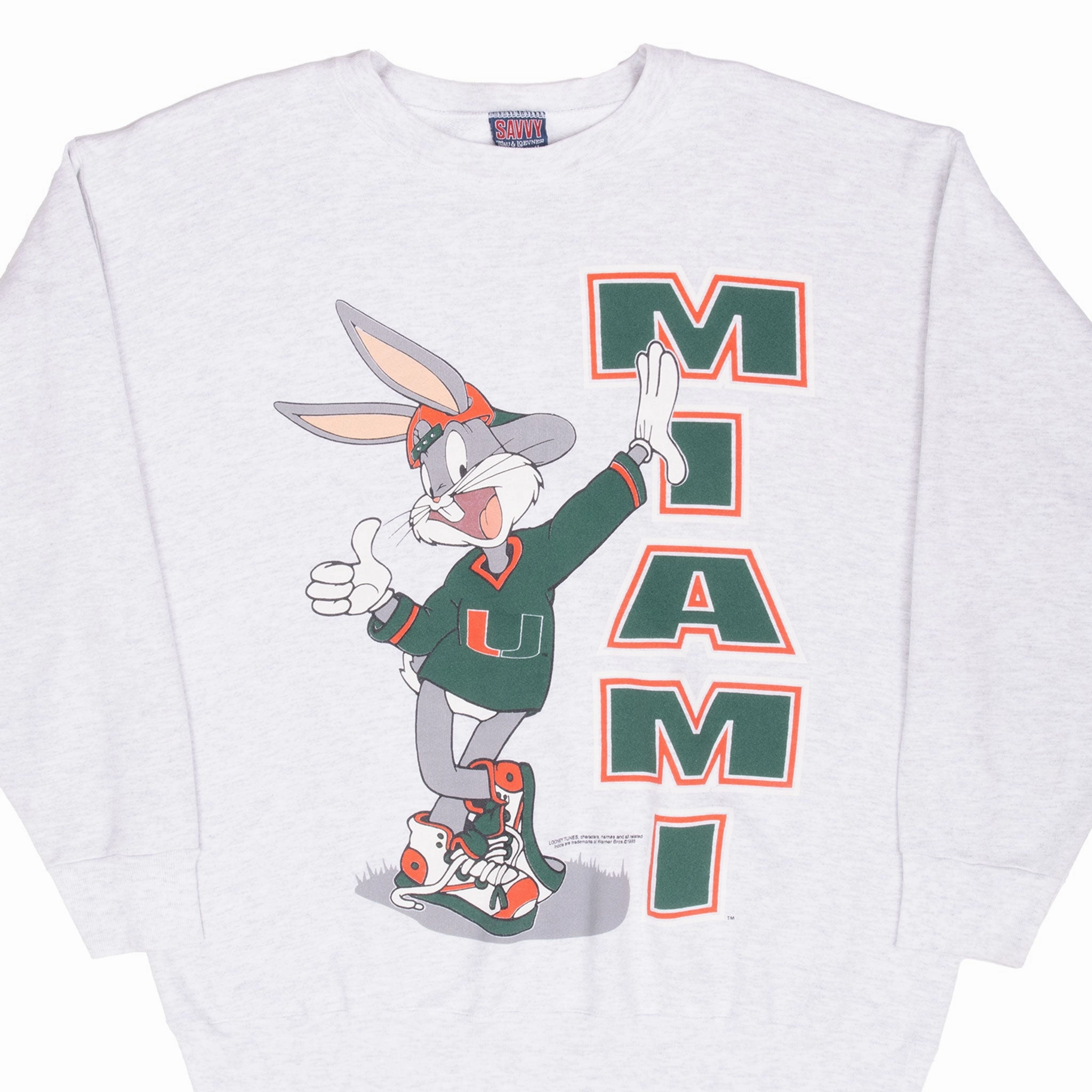 good for yoga VINTAGE NCAA MIAMI HURRICANES BUGGS BUNNY SWEATSHIRT 1993 XL MADE IN USA