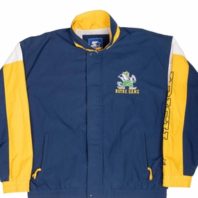 VINTAGE NCAA NOTRE DAME FIGHTING IRISH STARTER WINDBREAKER JACKET 1990S XL night Compression Friendly Fit