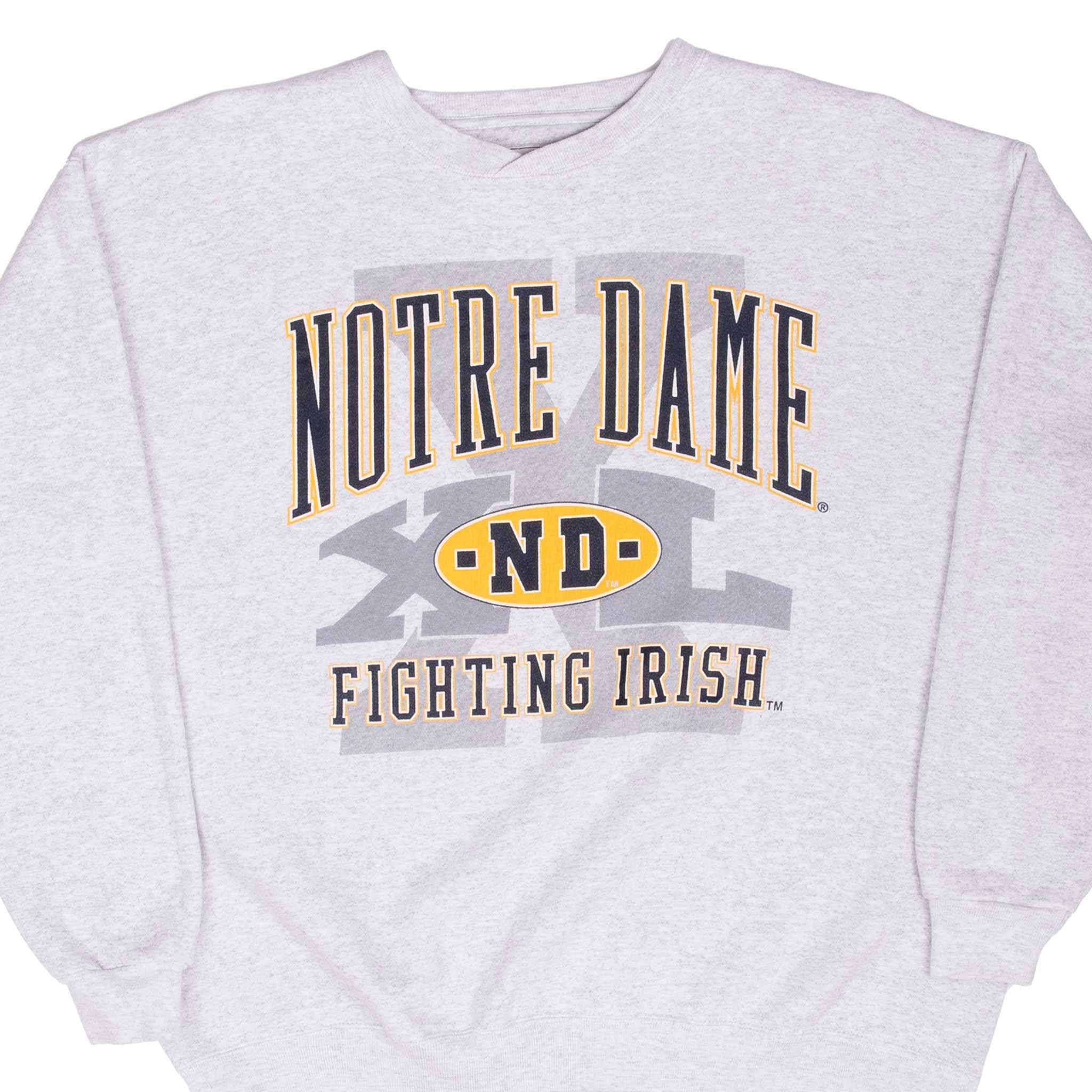 VINTAGE NCAA NOTRE DAME FIGHTING IRISH SWEATSHIRT 1990S LARGE MADE IN USA Long Sleeves
