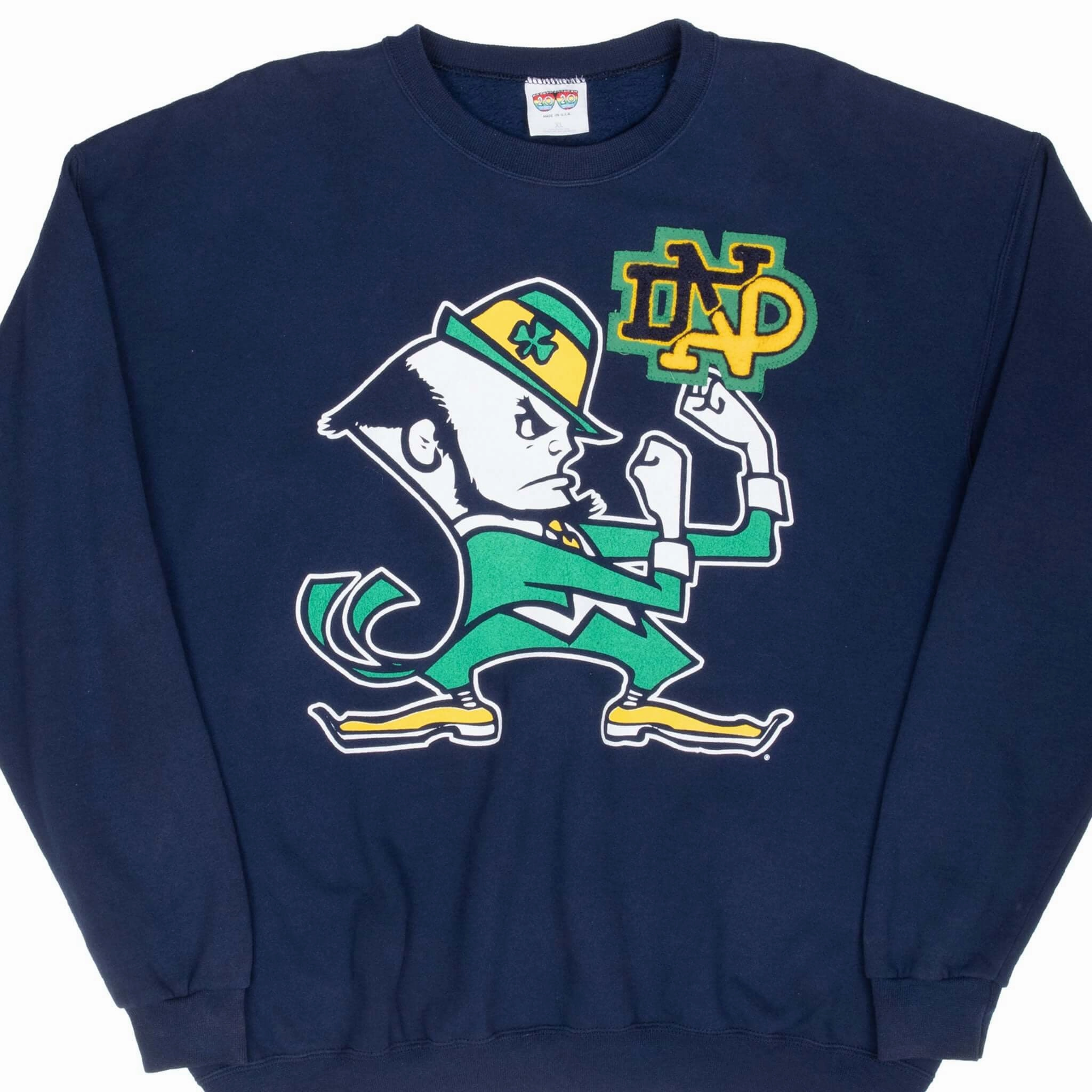 teens' anti wrinkling VINTAGE NCAA NOTRE DAME FIGHTING IRISH SWEATSHIRT 1990S XL MADE IN USA