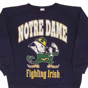 Chill Vibes product weekday wear practicality VINTAGE NCAA NOTRE DAME UNIVERSITY IRISH BLUE SWEATSHIRT 1990S 2XL MADE IN USA