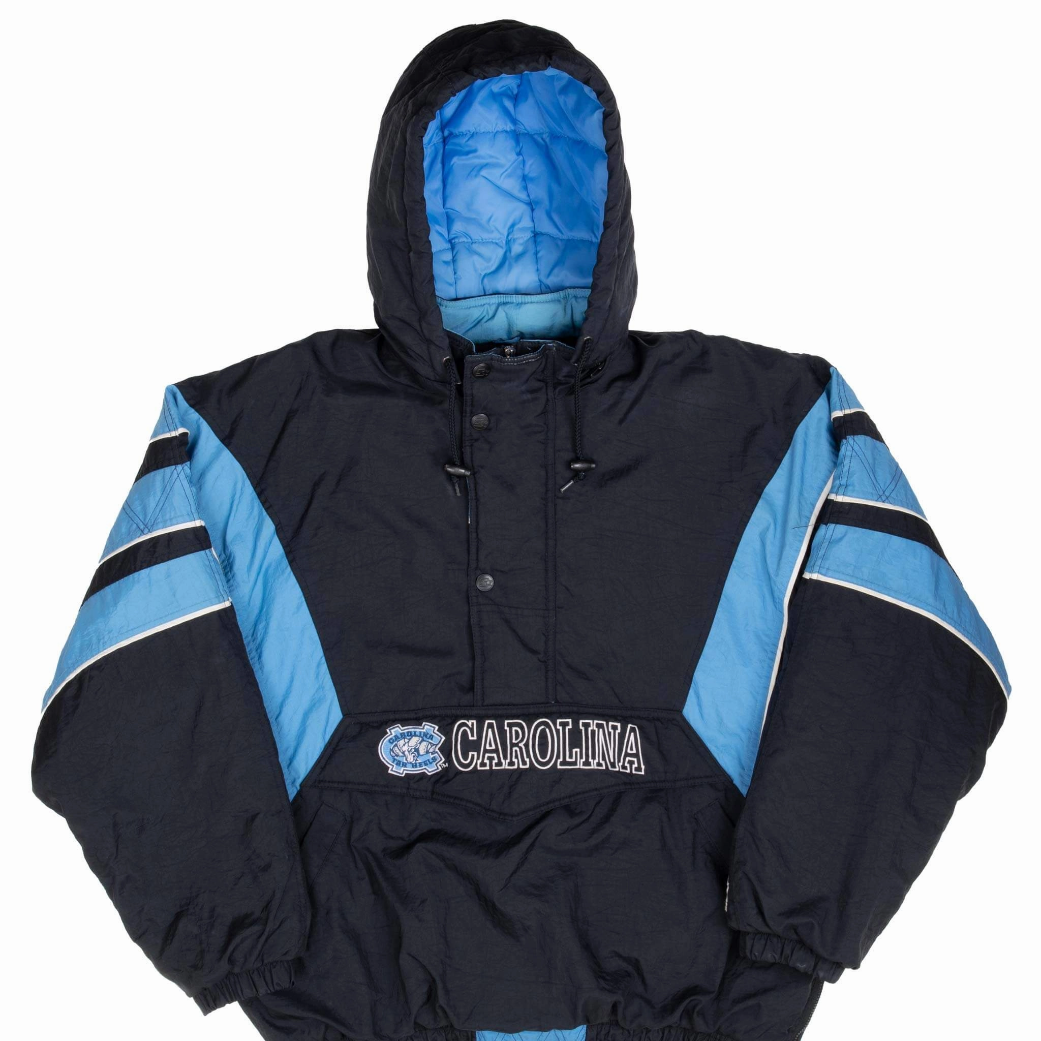 AdjustableCuffs VINTAGE NCAA UNC NORTH CAROLINA PULLOVER HEAVY JACKET 2XL 1990S