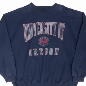 VINTAGE NCAA UNIVERSITY OF OREGON NAVY BLUE SWEATSHIRT 1990S XL Comfy Outfit
