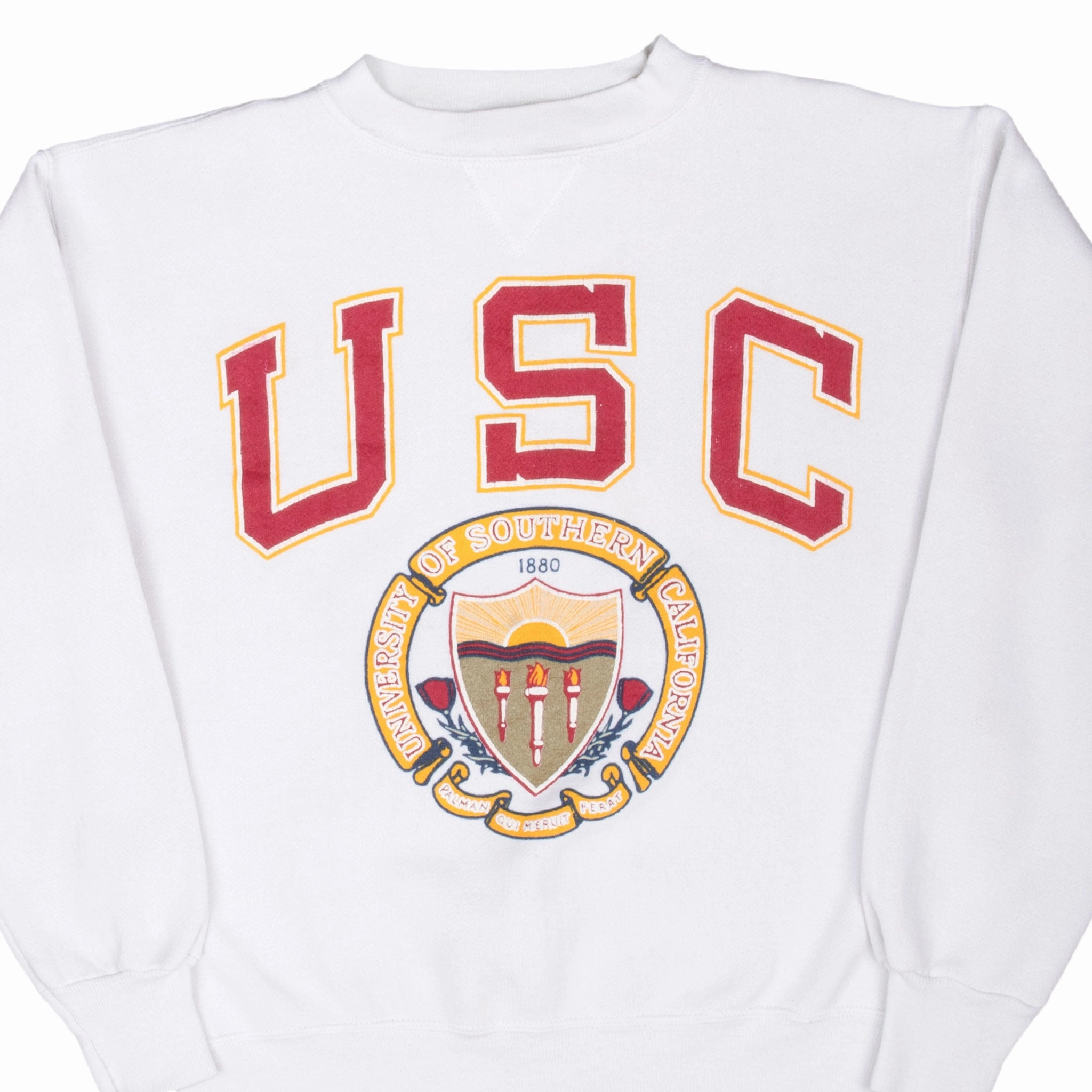 Limited Edition Drawstring Hood VINTAGE NCAA USC SOUTHERN CALIFORNIA WHITE SWEATSHIRT 1990S MEDIUM