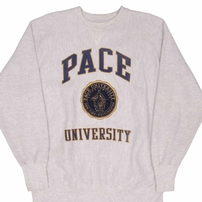 product rhinestone glamour VINTAGE NEW YORK PACE UNIVERSITY REVERSE WEAVE SWEATSHIRT 1990S XL MADE IN USA