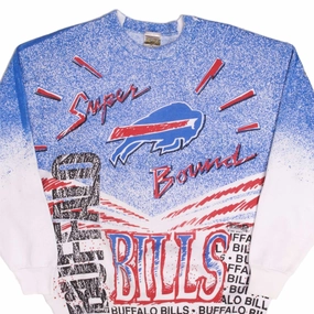 Modern VINTAGE NFL ALL OVER PRINT BUFFALO BILLS SWEATSHIRT 1990s XL MADE USA