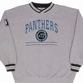 VINTAGE NFL CAROLINA PANTHERS EMBROIDERED 1990S GREY SWEATSHIRT SIZE XL Warm Layers fluffy texture