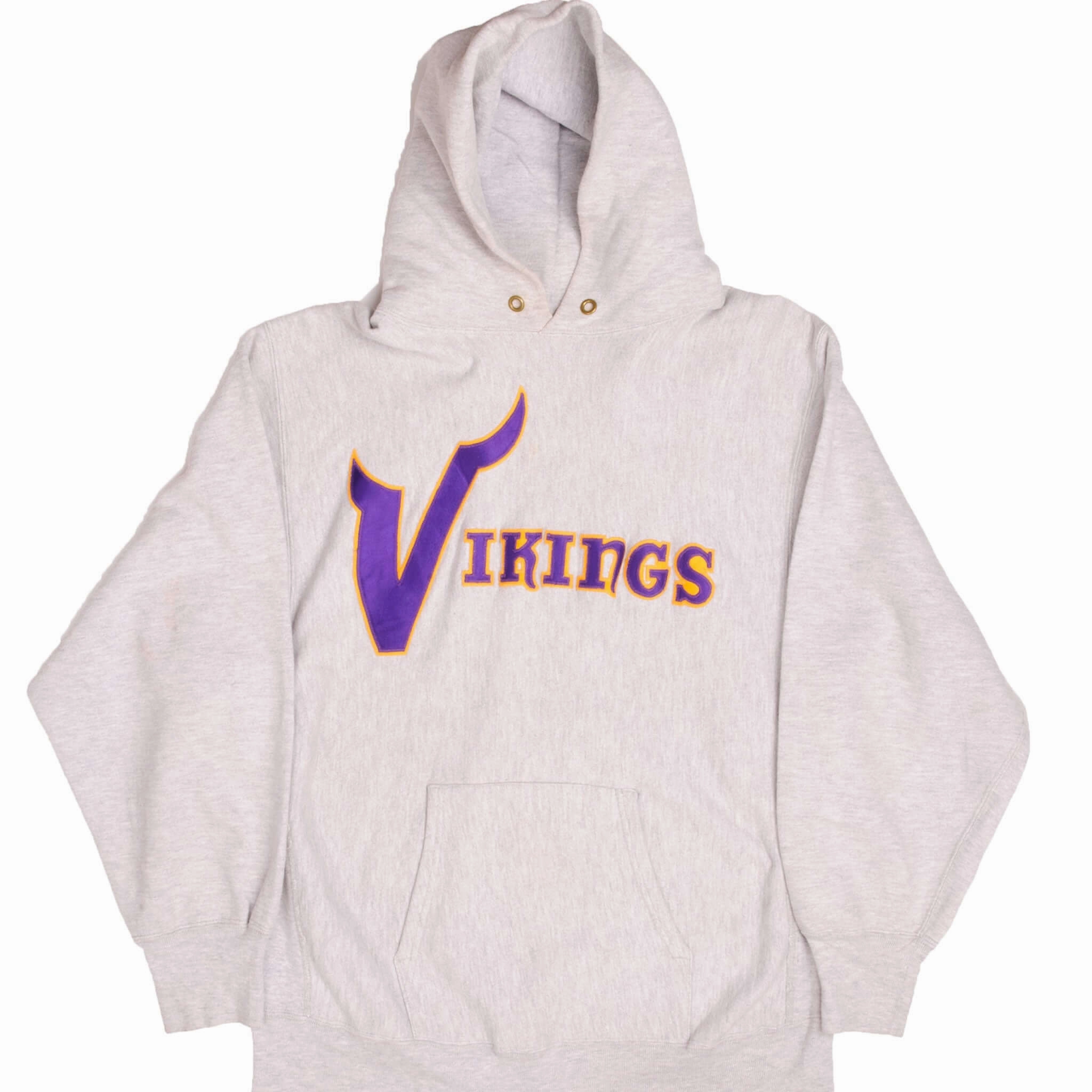 Adventure Ready VINTAGE NFL CHAMPION REVERSE WEAVE MINNESOTA VIKINGS HOODIE 1980S SIZE XL MADE IN USA
