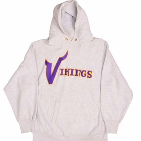 Adventure Ready VINTAGE NFL CHAMPION REVERSE WEAVE MINNESOTA VIKINGS HOODIE 1980S SIZE XL MADE IN USA