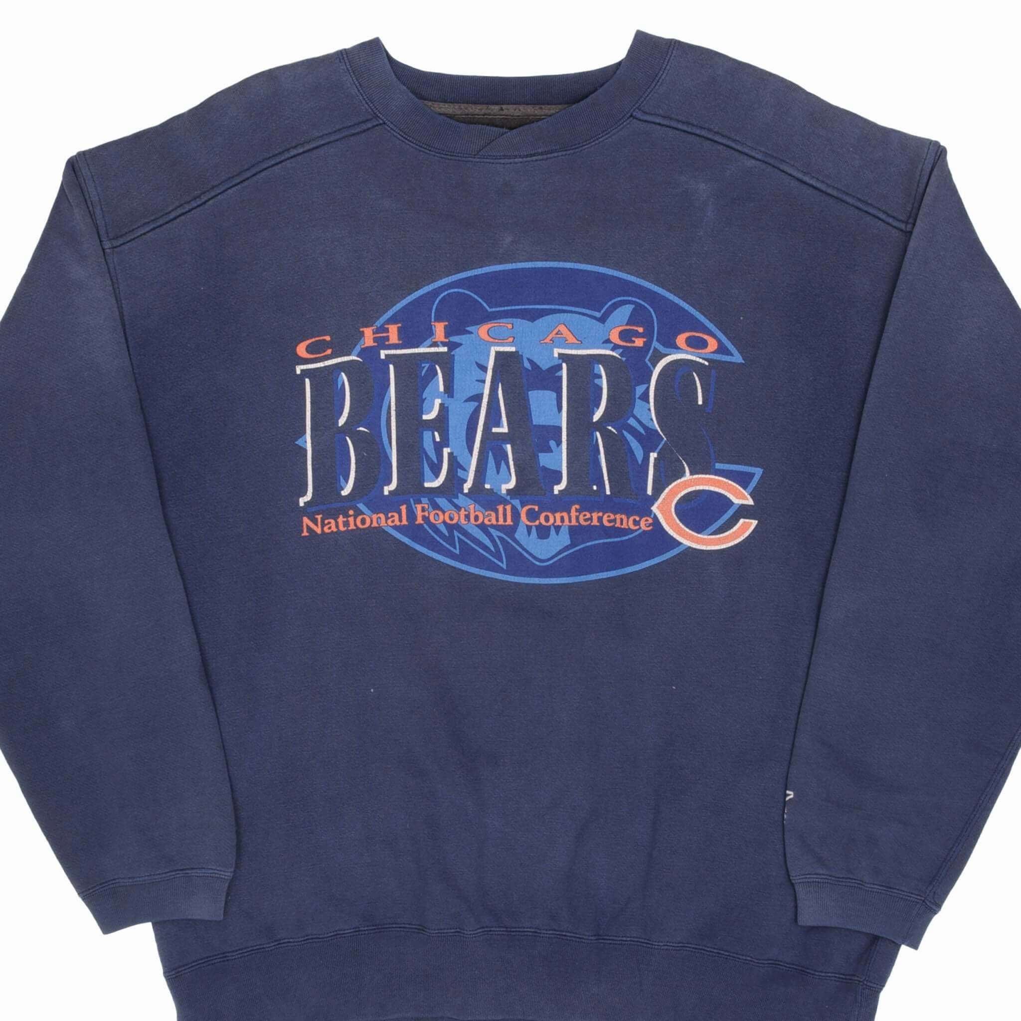 VINTAGE NFL CHICAGO BEARS STARTER BLUE SWEATSHIRT 1990S SIZE LARGE Warm Layer