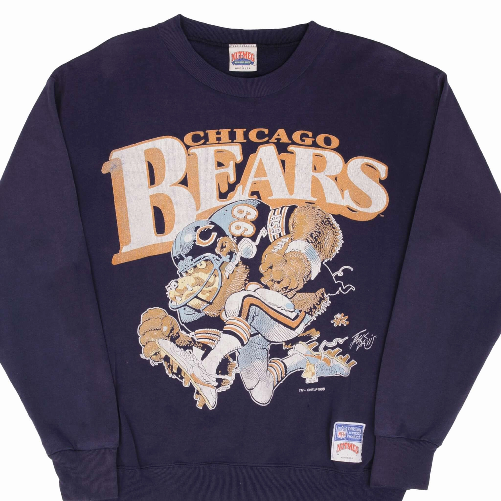 VINTAGE NFL CHICAGO BEARS SWEATSHIRT 1988 SIZE LARGE MADE IN USA wedding guest wear