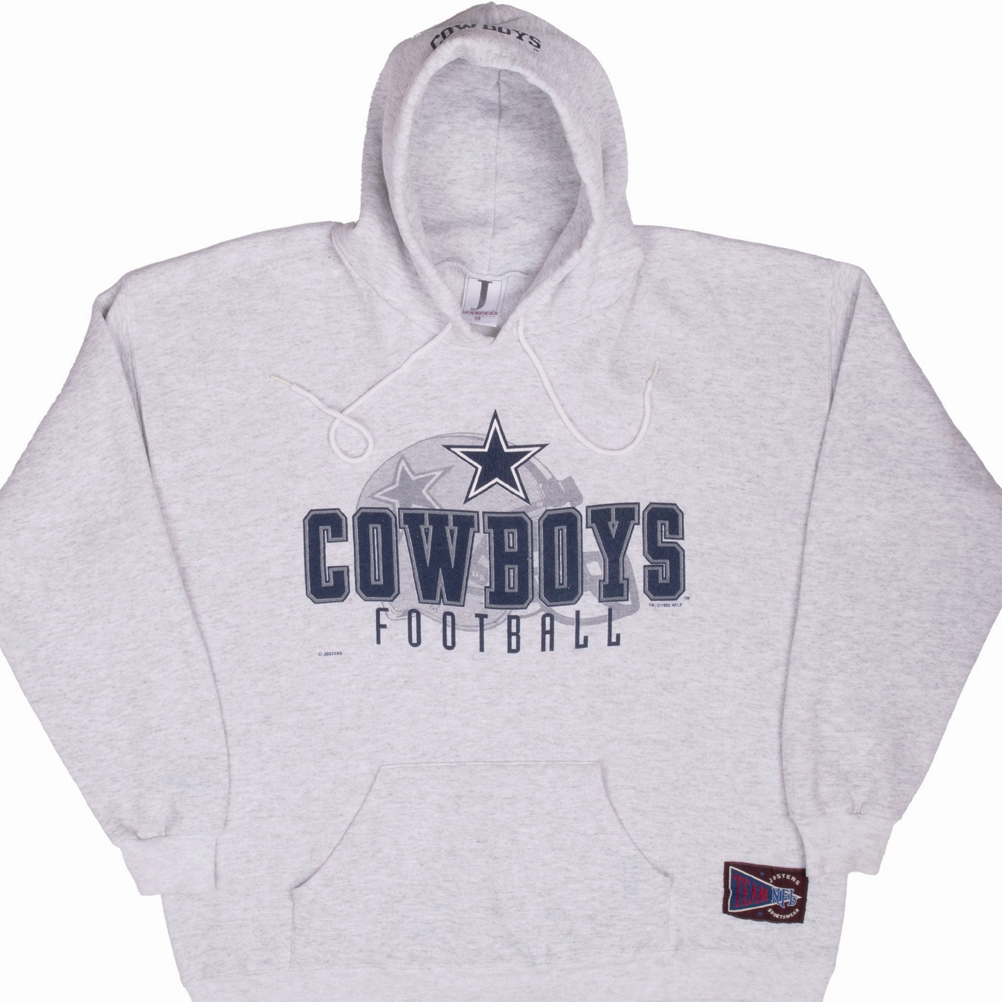 VINTAGE NFL DALLAS COWBOYS GREY HOODIE SWEATSHIRT 1992 XL MADE IN USA Fresh Chic