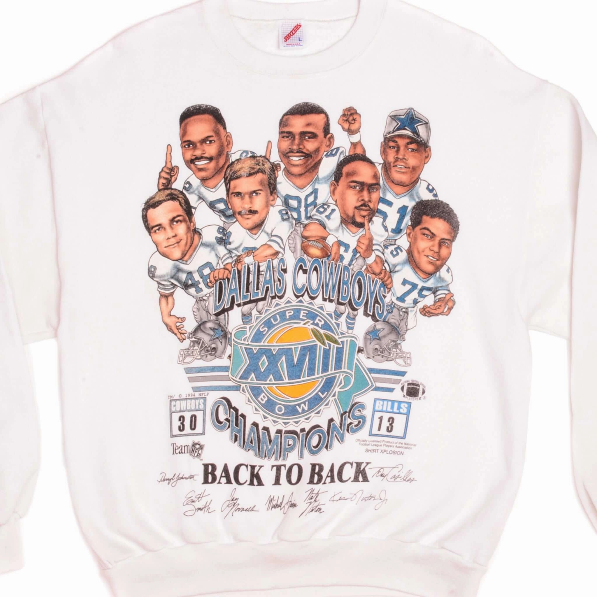 VINTAGE NFL DALLAS COWBOYS XXVIII SUPER BOWL SWEATSHIRT 1994 LARGE MADE IN USA Travel Companion