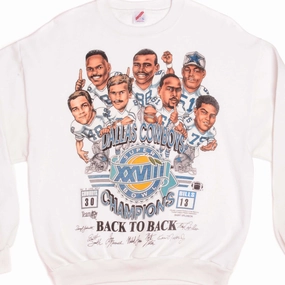 VINTAGE NFL DALLAS COWBOYS XXVIII SUPER BOWL SWEATSHIRT 1994 LARGE MADE IN USA Travel Companion