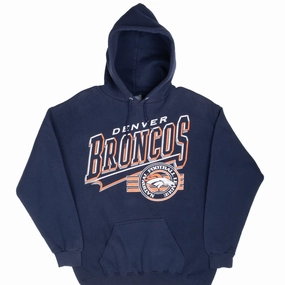VINTAGE NFL DENVER BRONCOS 1990S HOODIE SWEATSHIRT LARGE MADE IN USA Relaxed Layers Neutral Colors