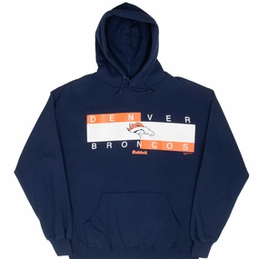 Classic Layer Timeless Relaxed VINTAGE NFL DENVER BRONCOS 1998 HOODIE SWEATSHIRT LARGE MADE IN USA