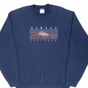 VINTAGE NFL DENVER BRONCOS EMBROIDERED 1990S SWEATSHIRT XL MADE IN USA Matte Finish