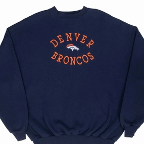Performance Ready Graphic Art VINTAGE NFL DENVER BRONCOS EMBROIDERED SWEATSHIRT 1990S SIZE XL