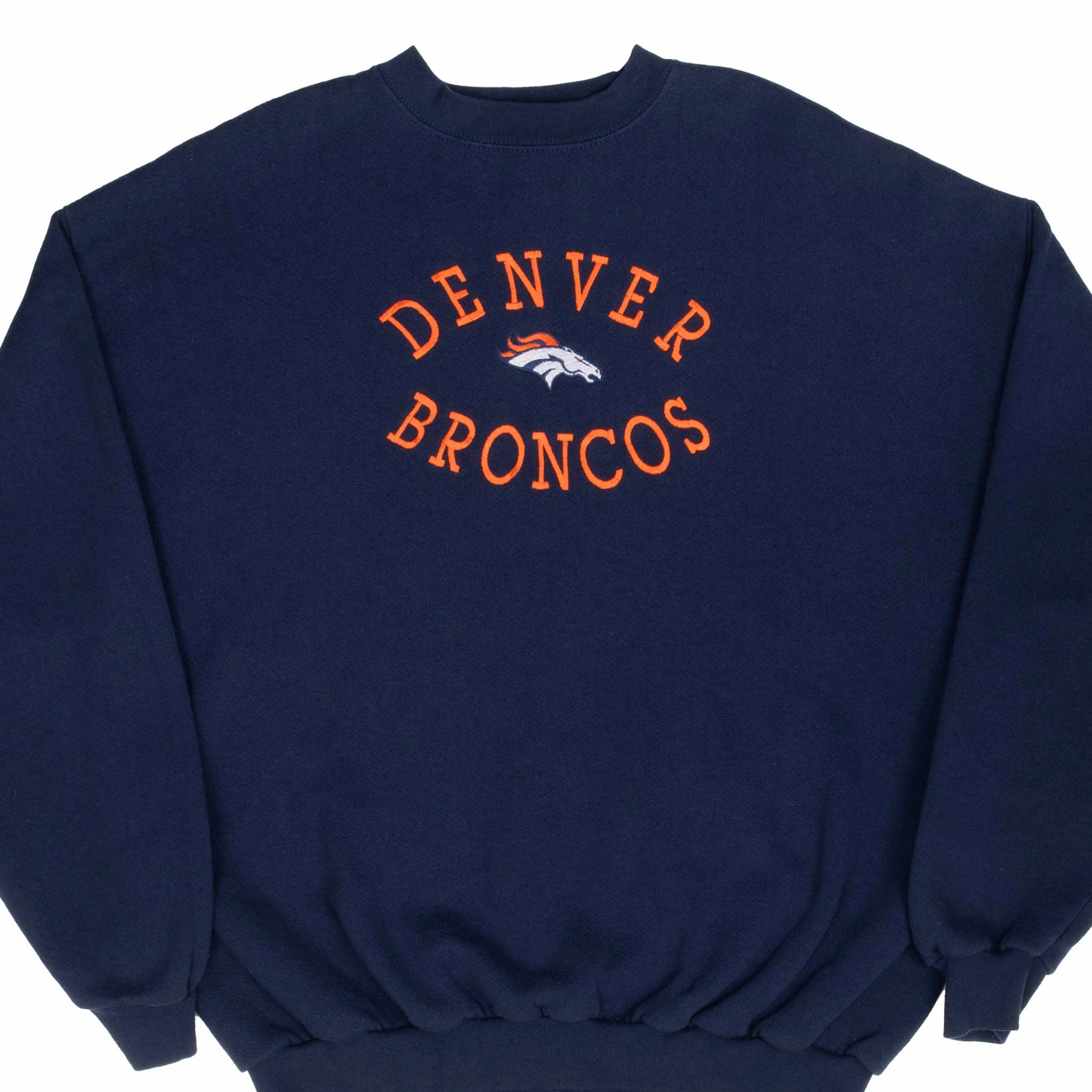 Performance Ready Graphic Art VINTAGE NFL DENVER BRONCOS EMBROIDERED SWEATSHIRT 1990S SIZE XL
