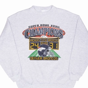 VINTAGE NFL DENVER BRONCOS SUPER BOWL XXXII CHAMPIONS 1998 SWEATSHIRT LARGE Comfy Basics