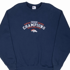 VINTAGE NFL DENVER BRONCOS SUPER BOWL XXXII CHAMPIONS 1998 SWEATSHIRT XL MADE US Checkered