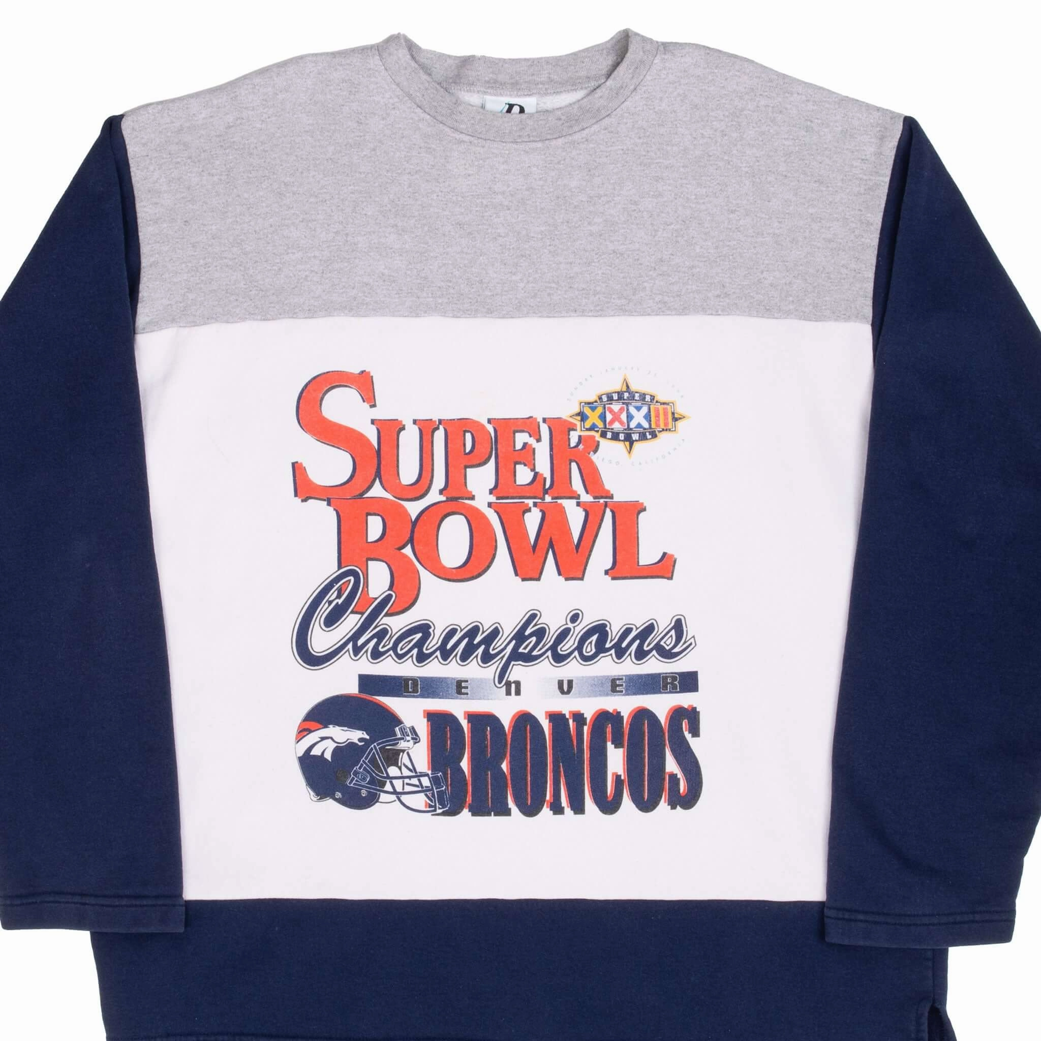 product water resistant protection product metallic glamour VINTAGE NFL DENVER BRONCOS SUPER BOWL XXXII CHAMPIONS 1998 SWEATSHIRT XL