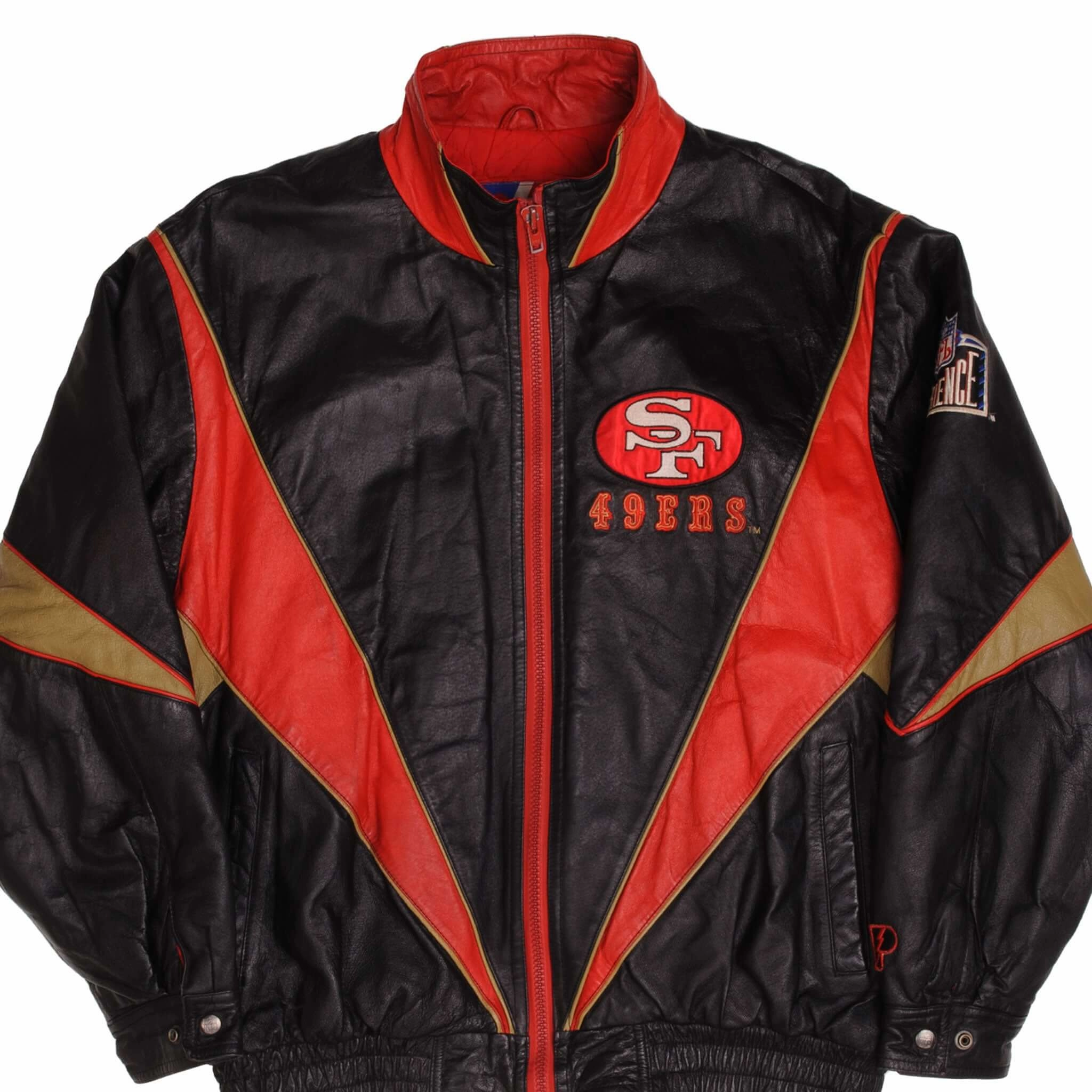 Windproof Shell VINTAGE NFL EXPERIENCE SAN FRANCISCO 49ERS LEATHER JACKET SIZE XL 1990s
