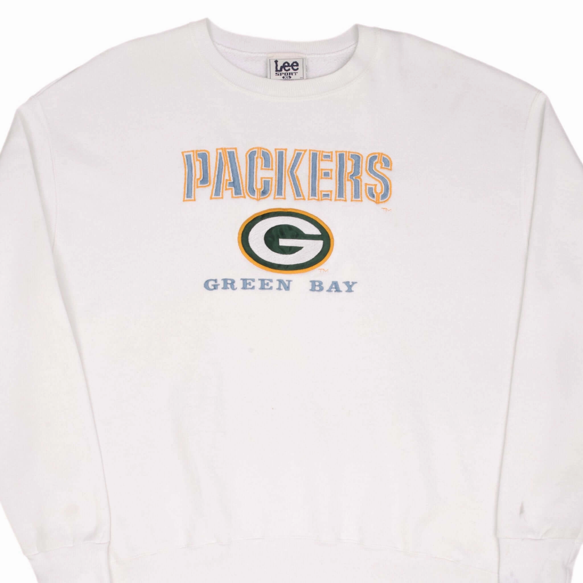 Party Ready product personalized touch VINTAGE NFL GREEN BAY PACKERS WHITE SWEATSHIRT 1990S SIZE XL MADE IN USA