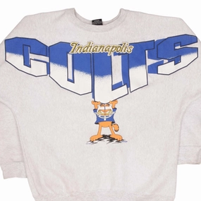 VINTAGE NFL INDIANAPOLIS COLTS GARFIELD SWEATSHIRT 1994 SIZE XL MADE IN USA product stain resistant convenience Travel Essential