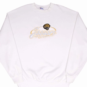 VINTAGE NFL JACKSONVILLE JAGUARS EMBROIDERED 1990S SWEATSHIRT 2XL MADE IN USA Zippered Pocket