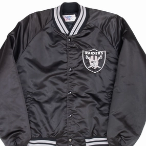VINTAGE NFL LOS ANGELES RAIDERS CHALK LINE JACKET 1990S LARGE MADE IN USA Machine-washable Wind Barrier