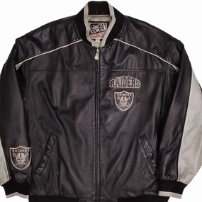 Job cruelty - free VINTAGE NFL LOS ANGELES RAIDERS LEATHER JACKET 1990S SIZE XL
