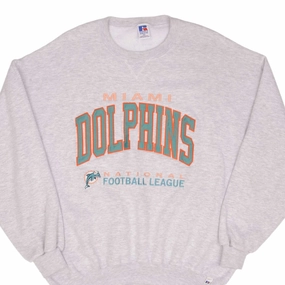 Go-to Wear product geometric precision VINTAGE NFL MIAMI DOLPHINS EMBROIDERED 1990S SWEATSHIRT 2XL MADE IN USA